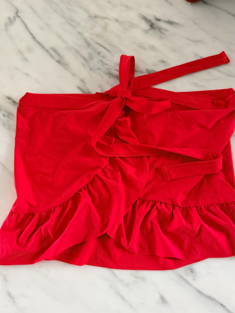 J. Crew Bright Red Ruffled Swim Cover-Up